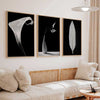 decoración con cuadros, ideas - conjunto de tres cuadros fotográficos en blanco y negro de flores - kuadro