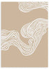 lámina decorativa de ilustración abstracta en colores beige oscuro y trazos blancos - kuadro