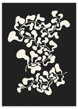 lámina decorativa en blanco y negro de ilustración de flor abstracta - kuadro