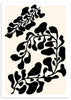 lámina decorativa de ilustración abstracta de flore en negra sobre fondo beige - kuadro