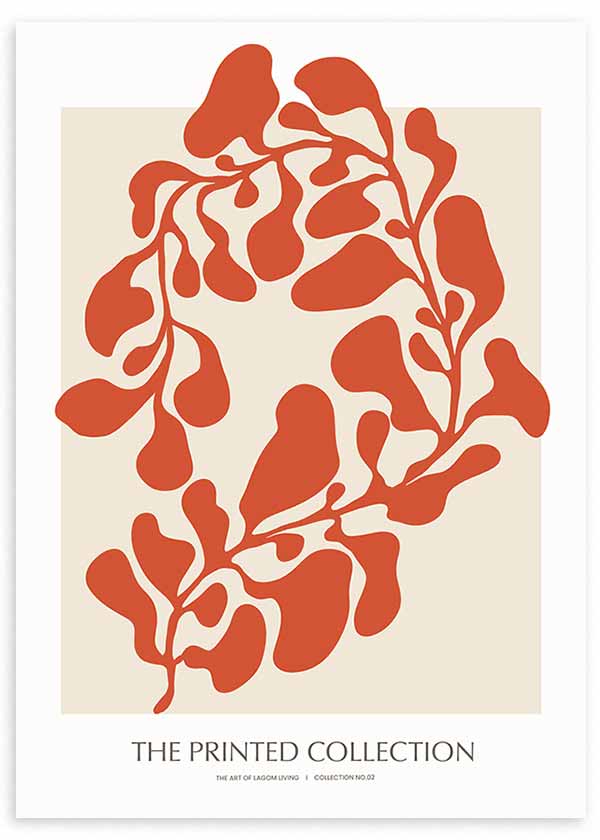 lámina decorativa de ilustración abstracta de flor en rojo - kuadro