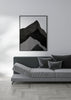 Decoración con cuadros, ideas -  cuadro de montañas abstracto en blanco y negro