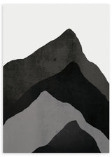 cuadro de montañas abstracto en blanco y negro