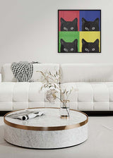 Decoración con cuadros, ideas -  cuadro de gato negro moderno y colorido