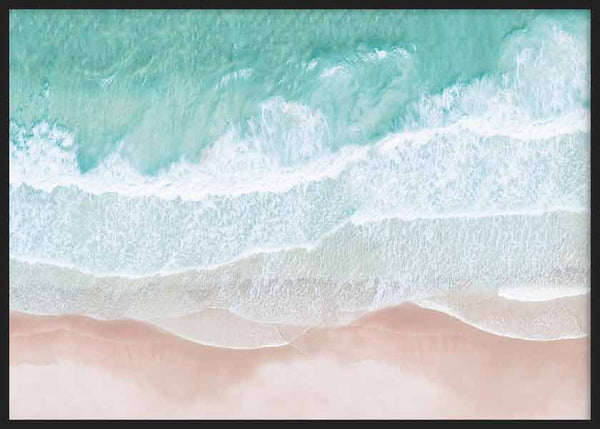 cuadro lámina decorativa horizontal de mar, olas y playa - kuadro