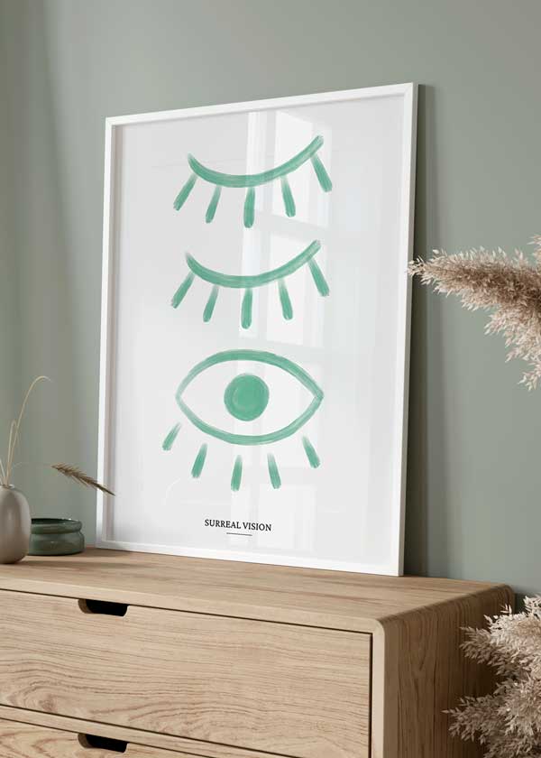 decoración con cuadros, ideas - lámina decorativa abstracta y minimalista de ilustración de ojo