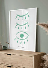 decoración con cuadros, ideas - lámina decorativa abstracta y minimalista de ilustración de ojo
