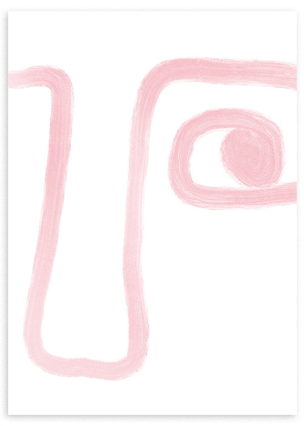 lámina decorativa abstracta con cara brocha rosa