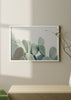 decoración con cuadros, ideas - lámina decorativa horizontal de cactus verde - kuadro