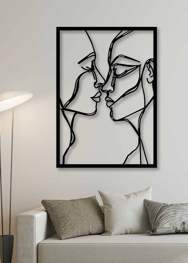 decoración con cuadros, ideas - cuadro metálico de dos personas enamoradas, amor, pareja - kuadro
