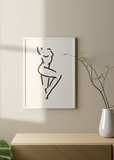 Decoración con cuadros, ideas -  lámina decorativa de figura mujer desnuda con fondo beige