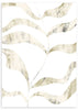 lámina decorativa de ilustración floral en estilo nórdico, colores dorados - kuadro
