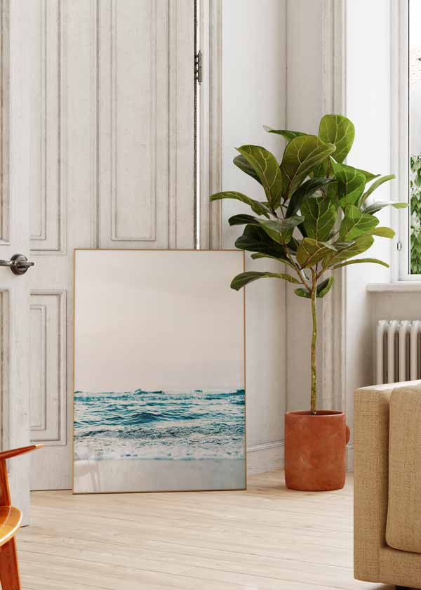 decoración con cuadros, ideas - lámina decorativa de fotografía de mar y olas en la playa - kuadro