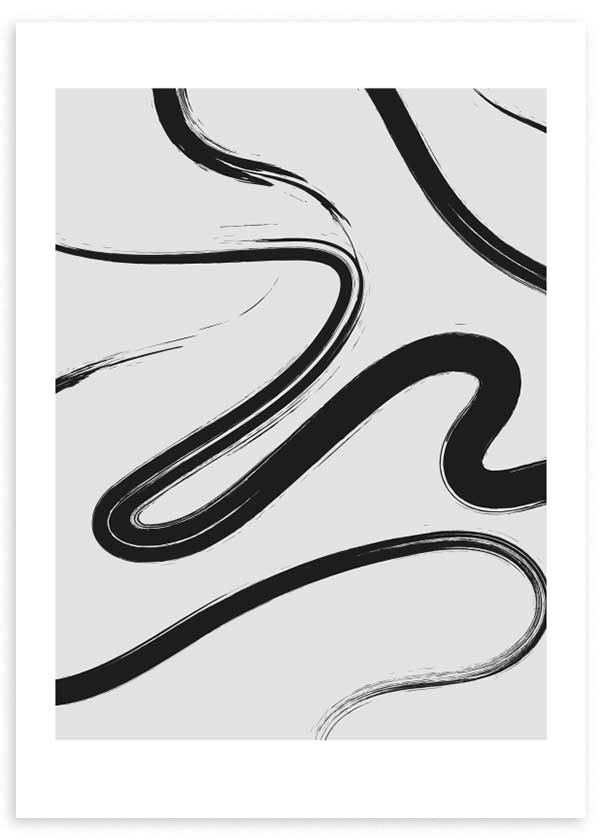 lámina decorativa abstracta en blanco y negro - ilustración de caminos abstracta