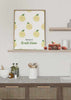 Decoración con cuadros, ideas -  cuadro con limones y frase para cocina, fondo blanco. Lámina decorativa.
