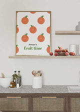Decoración con cuadros, ideas -  cuadro con frutas y frase para cocina. Fondo blanco.. Lámina decorativa.