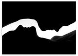 lámina decorativa apaisado de fotografía en blanco y negro de siluetas - kuadro
