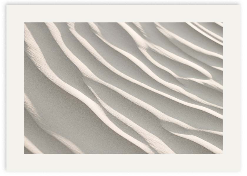 lámina decorativa fotográfica de arena de desierto o playa blanca