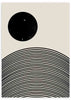 lámina decorativa abstracta y geométrica en tonos beige y detalles en negro - kuadro