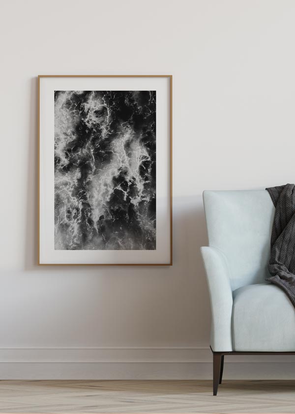 Decoración con cuadros, ideas -  cuadro de foto de mar y olas en blanco y negro