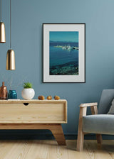 Decoración con cuadros, ideas -  cuadro fotográfico con barco y mar. Lámina decorativa.