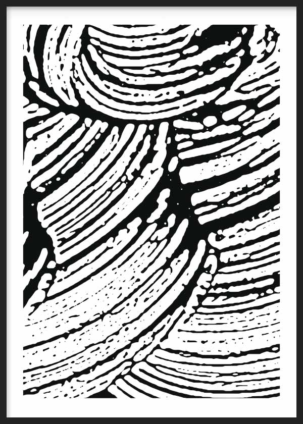 cuadro abstracto y en blanco y negro - marco negro