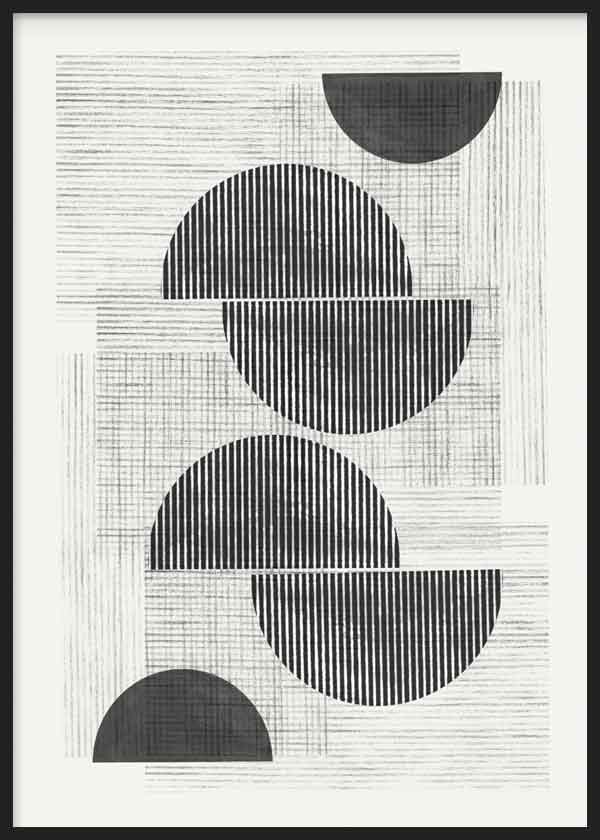 cuadro para lámina decorativa en blanco y negro y con formas geométicas - kuadro