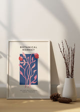 Decoración con cuadros, ideas -  lámina decorativa de ilustración de flor en tonos rosas y azules. botanical market.