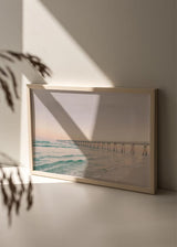 decoración con cuadros, ideas - lámina decorativa horizontal fotográfica de mar y puente de madera, playa - kuadro