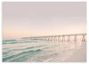 lámina decorativa horizontal fotográfica de mar y puente de madera, playa - kuadro