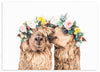lámina decorativa horizontal de fotografía graciosa y alegre de alpacas, pareja - kuadro