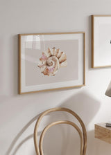 decoración con cuadros, ideas - lamina decorativa horizontal de ilustracion de caracola, cuadro de playa, mar, nordico