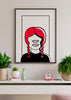 Decoración con cuadros, ideas -  cuadro de mujer abstracto y moderno. Ilustración de mujer en blanco, rojo y negro. Lámina decorativa.