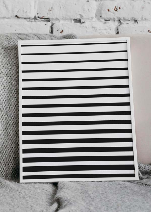 Decoración con cuadros, ideas -  lámina decorativa en blanco y negro y minimalista con líneas negras