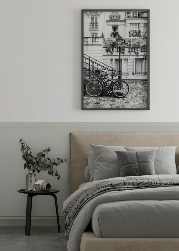Decoración con cuadros, ideas -  lámina decorativa fotografía de barrio de parís en blanco y negro
