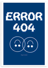 lámina decorativa colorida de ilustración smiley y error 404 - kuadro