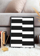 Decoración con cuadros, ideas -  lámina decorativa moderna y minimalista en blanco y negro con geometrías rectas