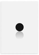 cuadro geométrico y minimalista de esfera negra en fondo blanco. Lámina decorativa.
