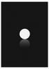 cuadro geométrico y minimalista de círculo blanco con fondo negro. Lámina decorativa.