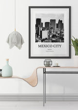 Decoración con cuadros, ideas -  cuadro ciudad de México. Lámina decorativa foto de México en blanco y negro.
