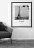 Decoración con cuadros, ideas -  cuadro ciudad de París. Lámina decorativa de París en blanco y negro.