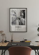 Decoración con cuadros, ideas -  cuadro ciudad de Venecia. Lámina decorativa de Venecia en blanco y negro.