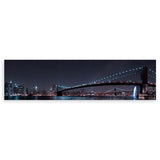 cuadro horizontal fotográfico del puente de Brooklyn iluminado en la noche - kuadro
