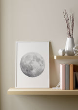 Decoración con cuadros, ideas -  lámina decorativa de luna con fondo blanco