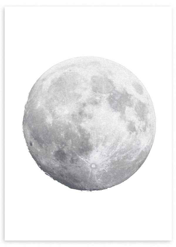 lámina decorativa de luna con fondo blanco