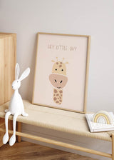 decoración con cuadros, ideas - lámina decorativa infantil de ilustración de jirafa con frase - kuadro