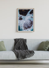 Decoración con cuadros, ideas -  cuadro fotografía de mar revuelto golpeando sobre las rocas. Lámina decorativa.