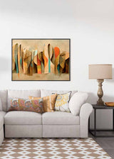 decoración con cuadros, ideas - lámina decorativa horizontal y abstracta, colorida - kuadro