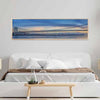 decoración con cuadros, ideas - cuadro horizontal encima de la cama fotográfico del puente de nueva york, George Washington - kuadro