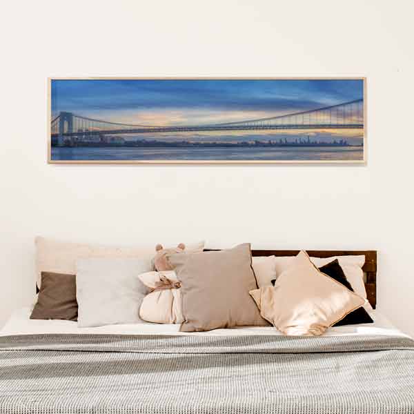 decoración con cuadros, ideas - cuadro horizontal fotográfico del puente de nueva york, George Washington - kuadro